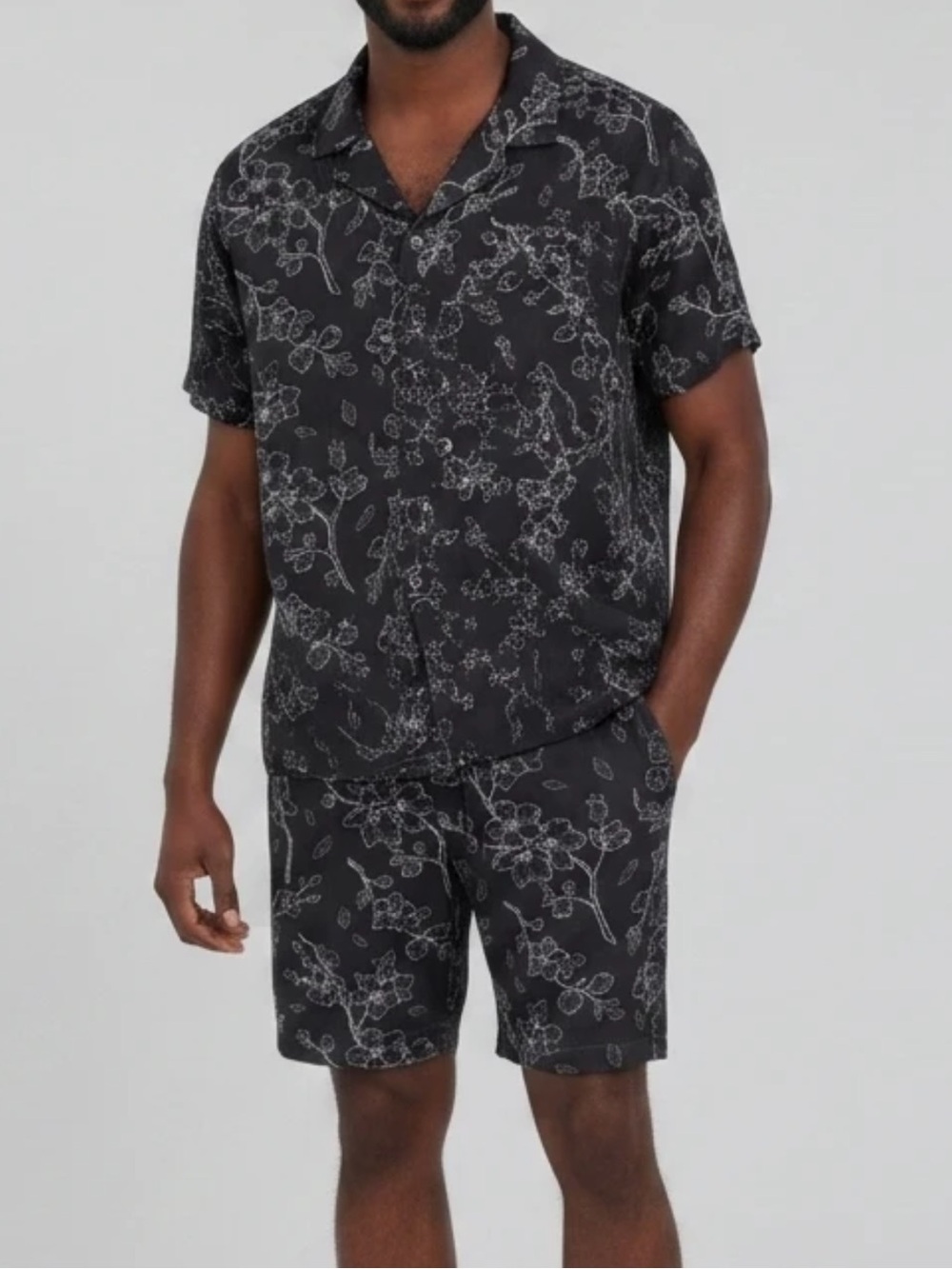 Just Attitude Men's Black Floral Print Casual Shorts